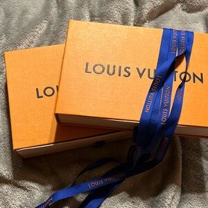 Louis Vuitton small boxes and logo ribbon